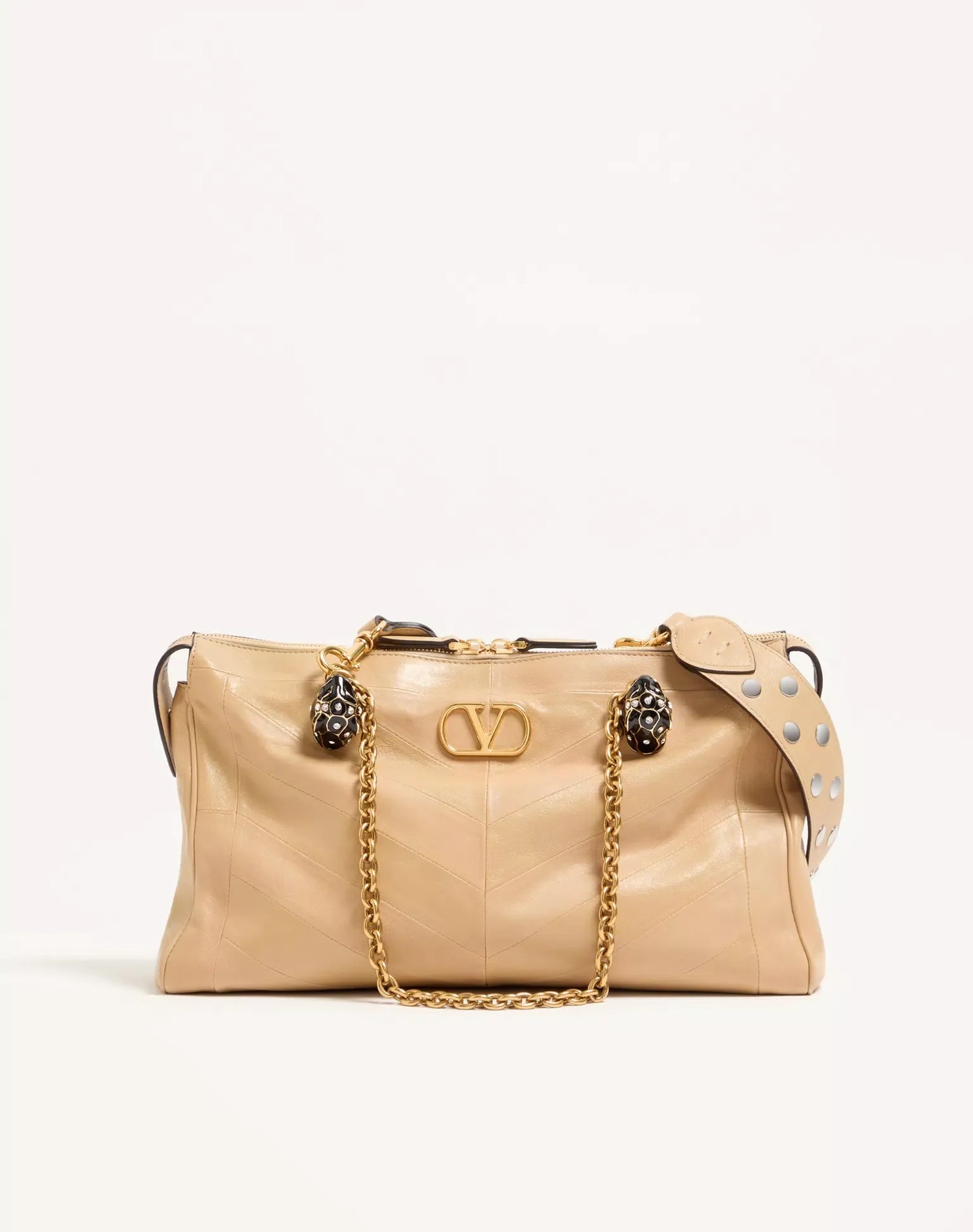 Valentino Garavani Panthea Shoulder Bag In Nappa Leather With Chevron Pattern