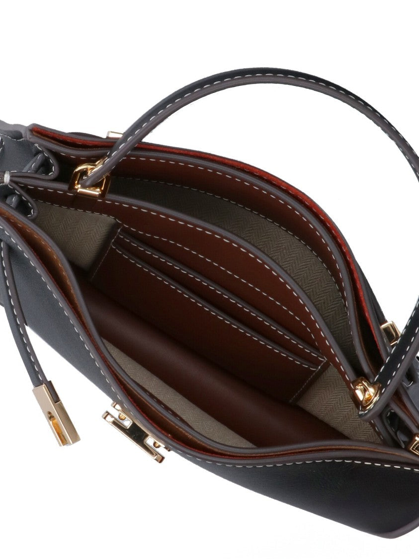 Tory Burch "Petite Lee Radziwill" Mini Bag In Black Calfskin