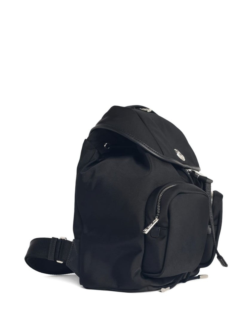 Moncler Structured Black Bucket Bag With Flap Top