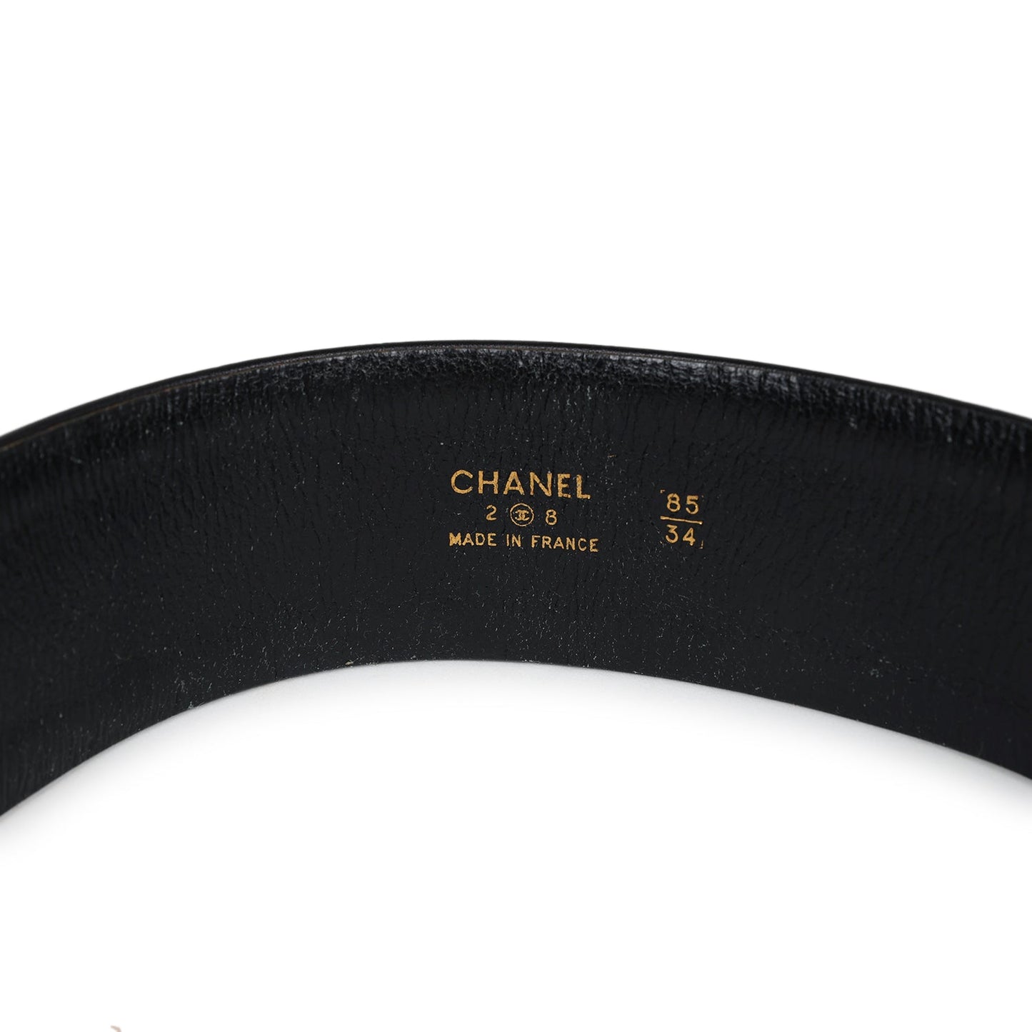 Vintage Chanel 24K Gold Plated CC Medallion Chainlink Belt Black Lambskin