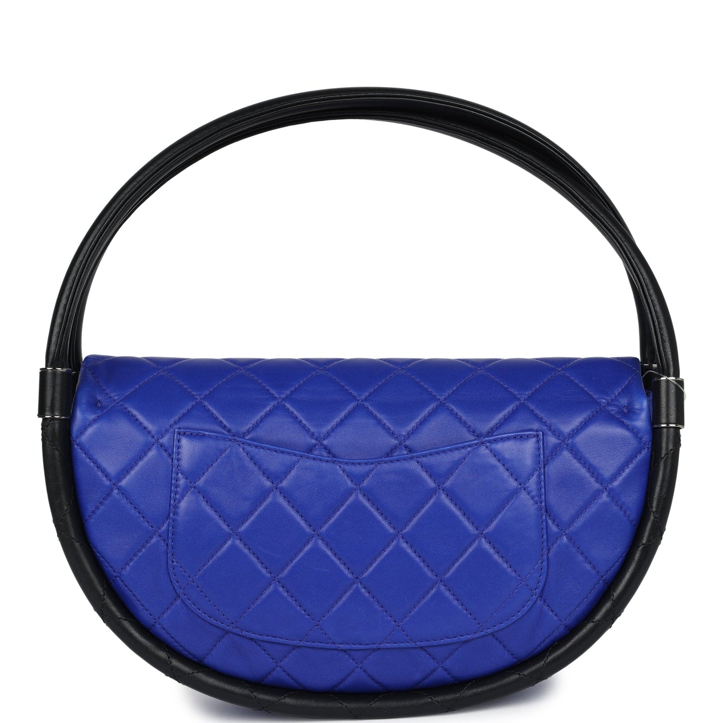 RESERVED R.E. Chanel Small Hula Hoop Bag Dark Blue and Black Lambskin Ruthenium Hardware