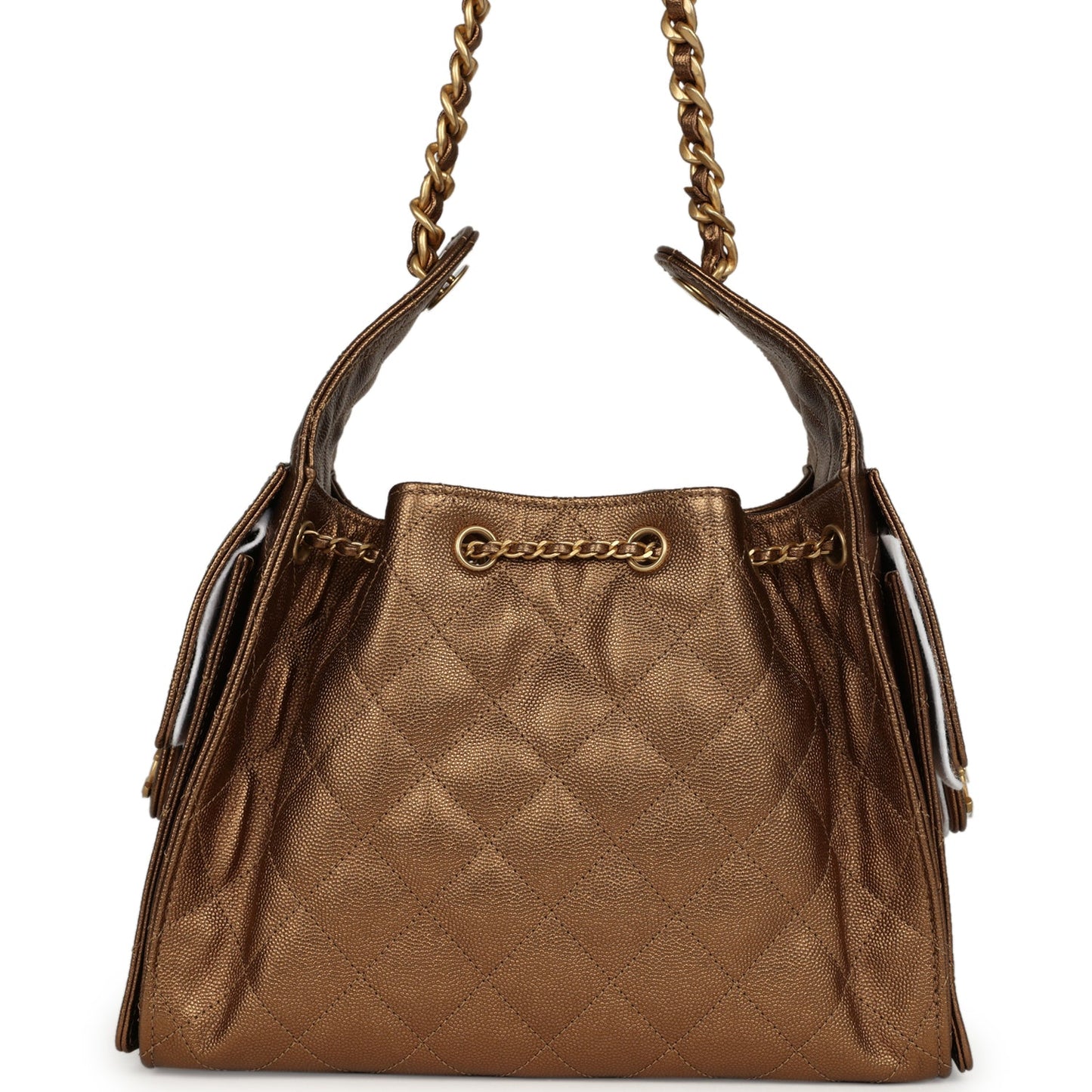 Chanel Small 25 Hobo Bag Metallic Bronze Caviar Light Gold Hardware