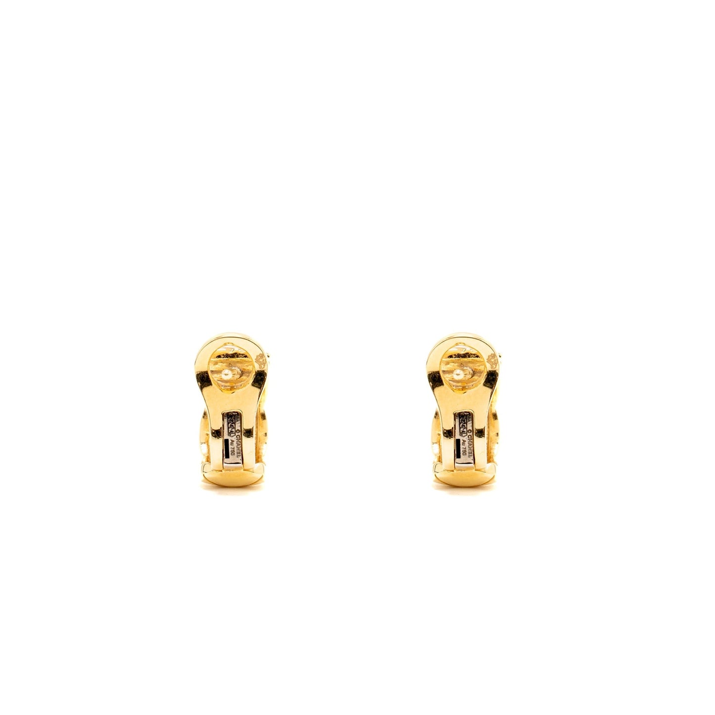 Chanel Coco Crush Earrings Quilted Motif Yellow Gold
