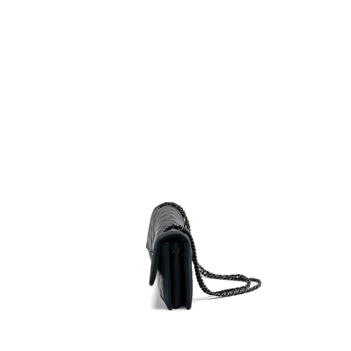 Chanel Quilted Flap Bag Lambskin/Fabric SO Black