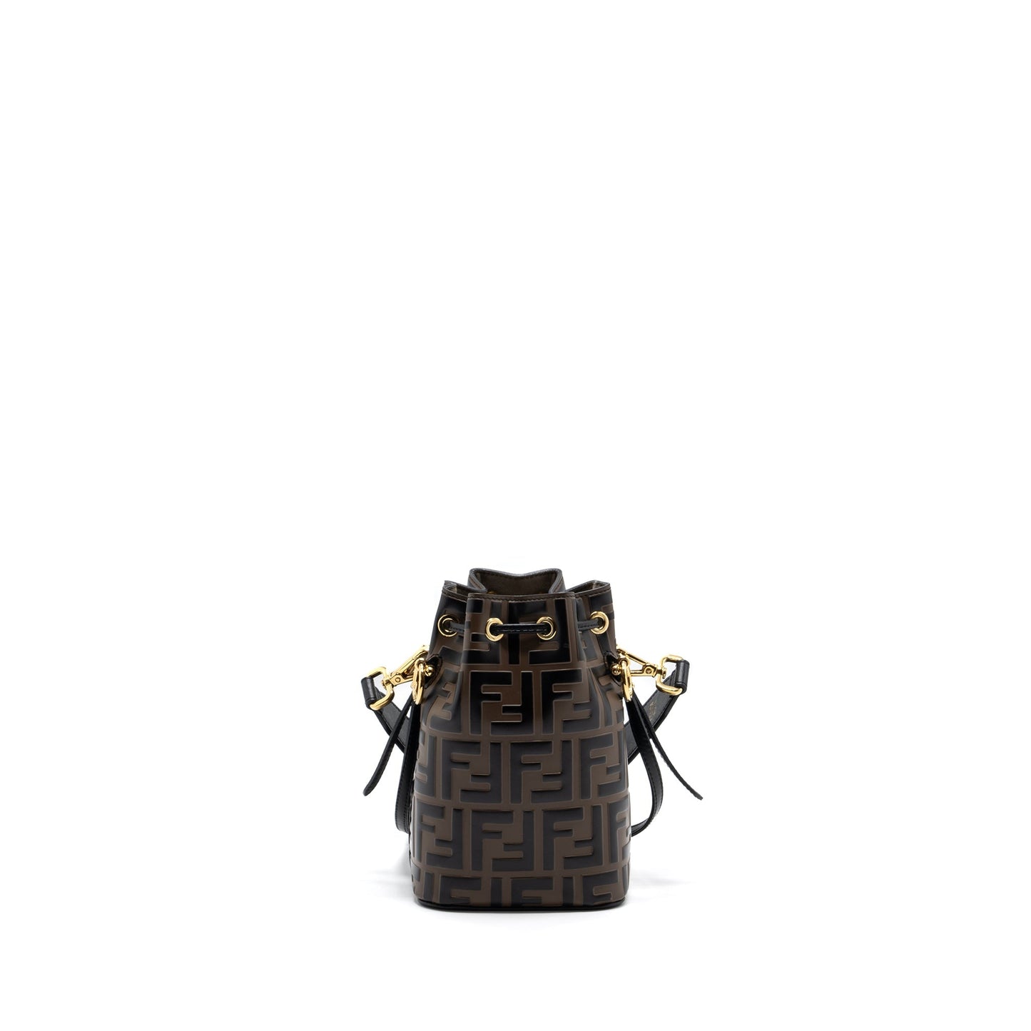 Fendi mini mon tresor bucket bag calfskin brown / black GHW
