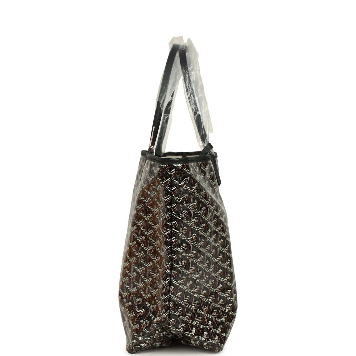 Goyard Goyardine Black Saint Louis PM Tote Bag Palladium Hardware