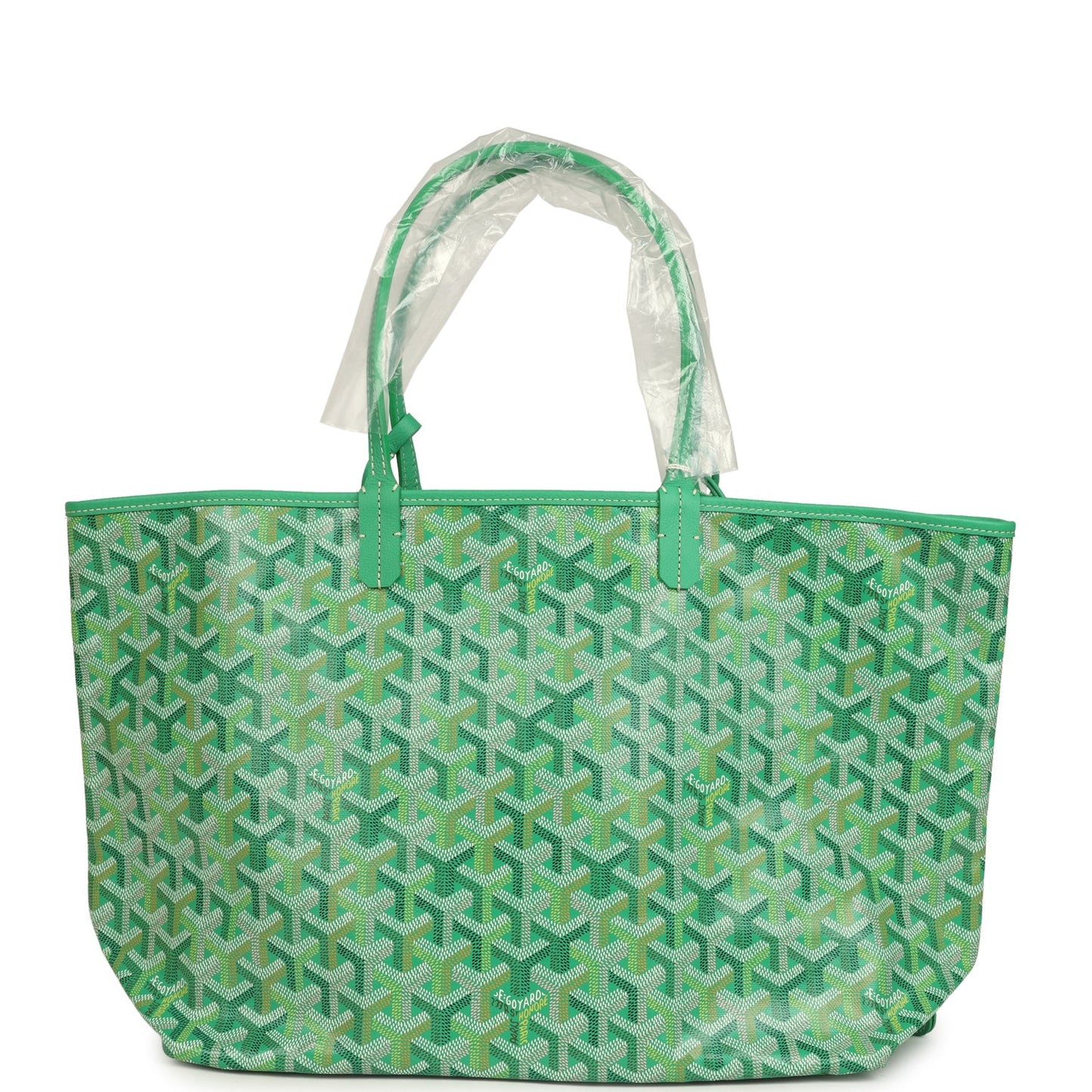 Goyard Goyardine Meadow Green Saint Louis PM Tote Palladium Hardware