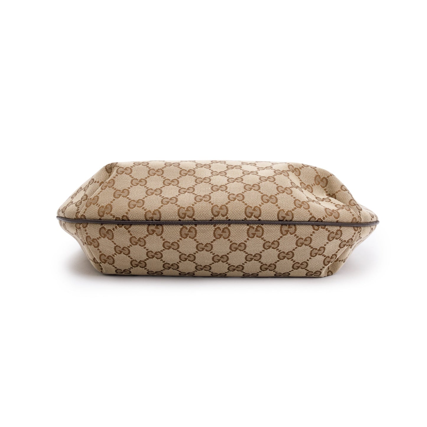 Gucci Beige GG Canvas Web Medium Half Moon Hobo