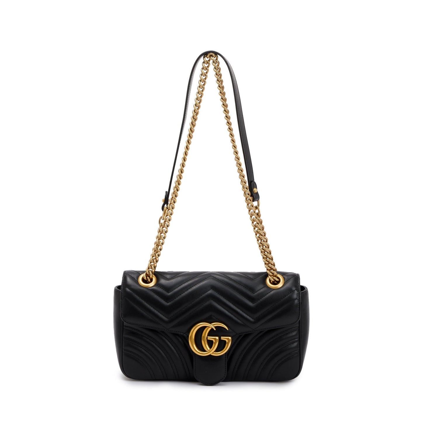 Gucci Black GG Marmont Matelasse Small Shoulder Bag