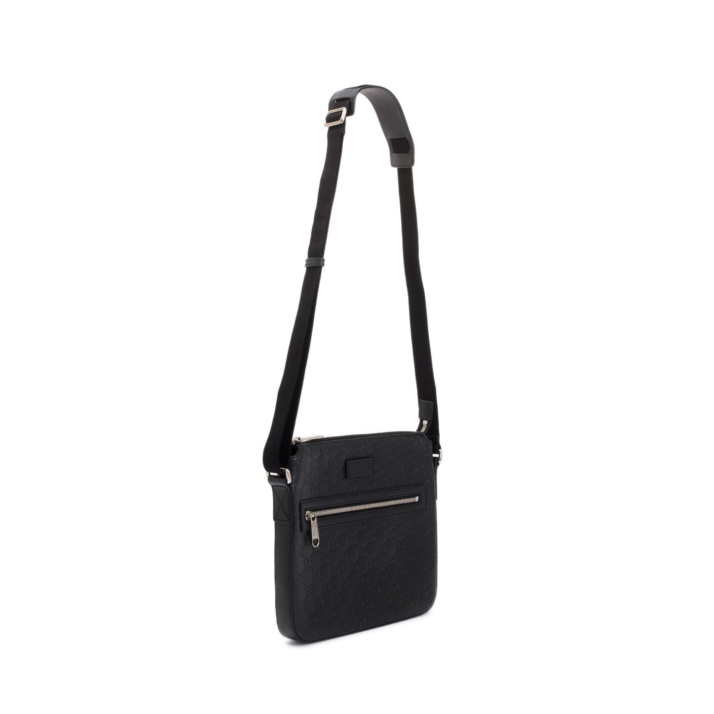 Gucci Black Guccissima Leather Small Messenger Bag