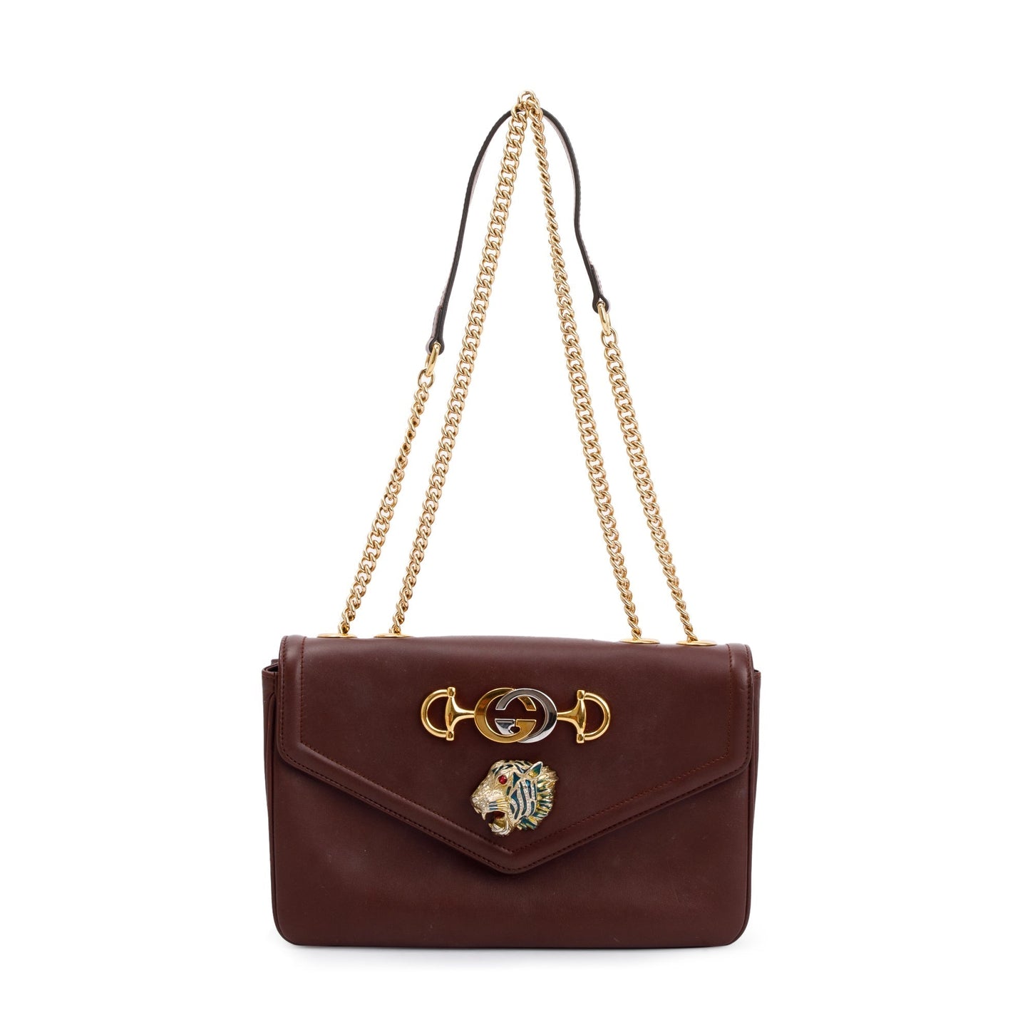 Gucci Burgundy Leather Medium Rajah Shoulder Bag