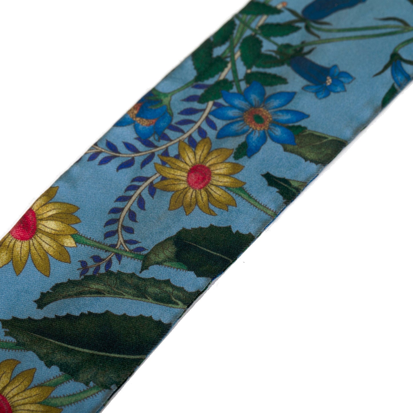 Gucci Floral Print Silk Twill Neck Bow