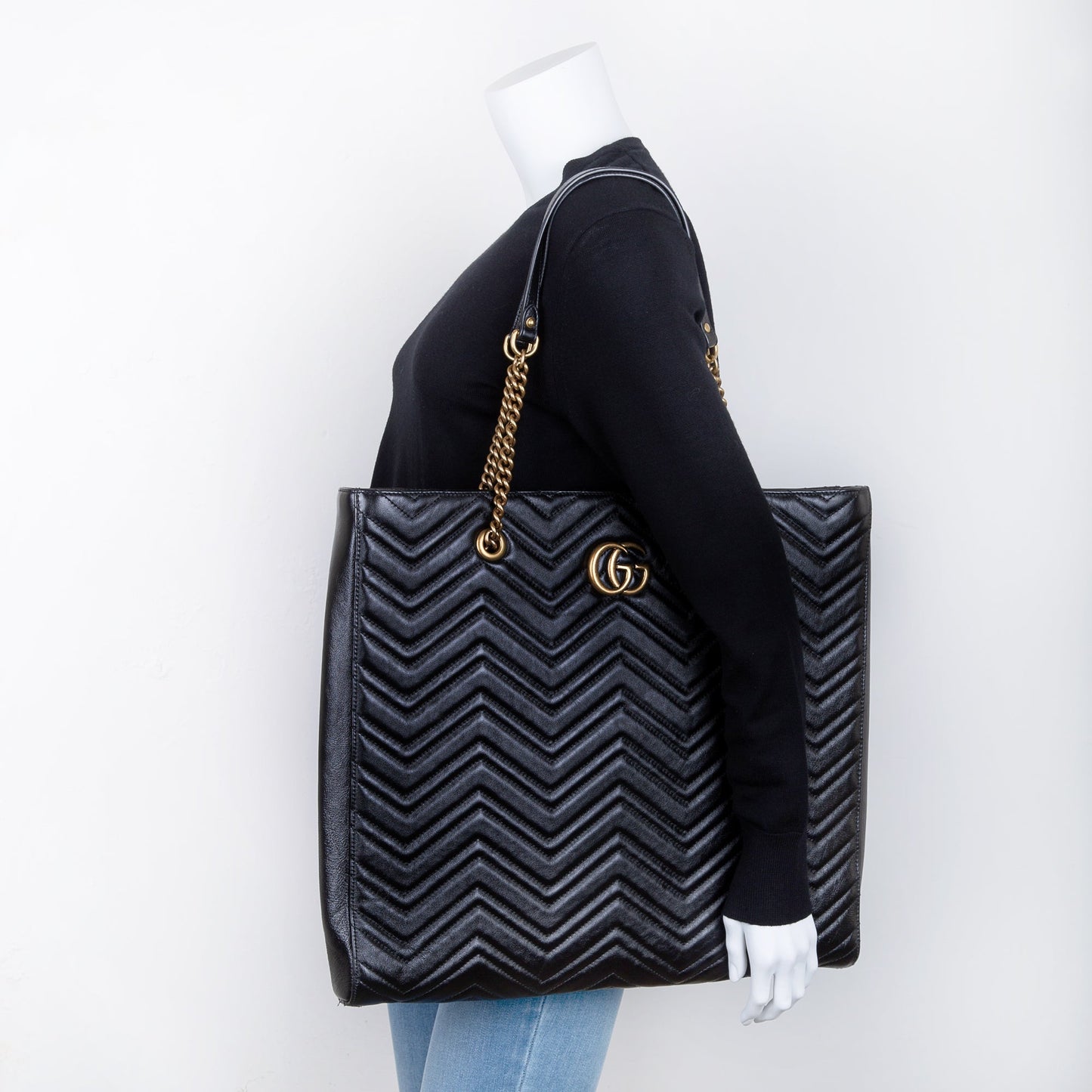 Gucci Large GG Marmont Matelasse Slim Tote