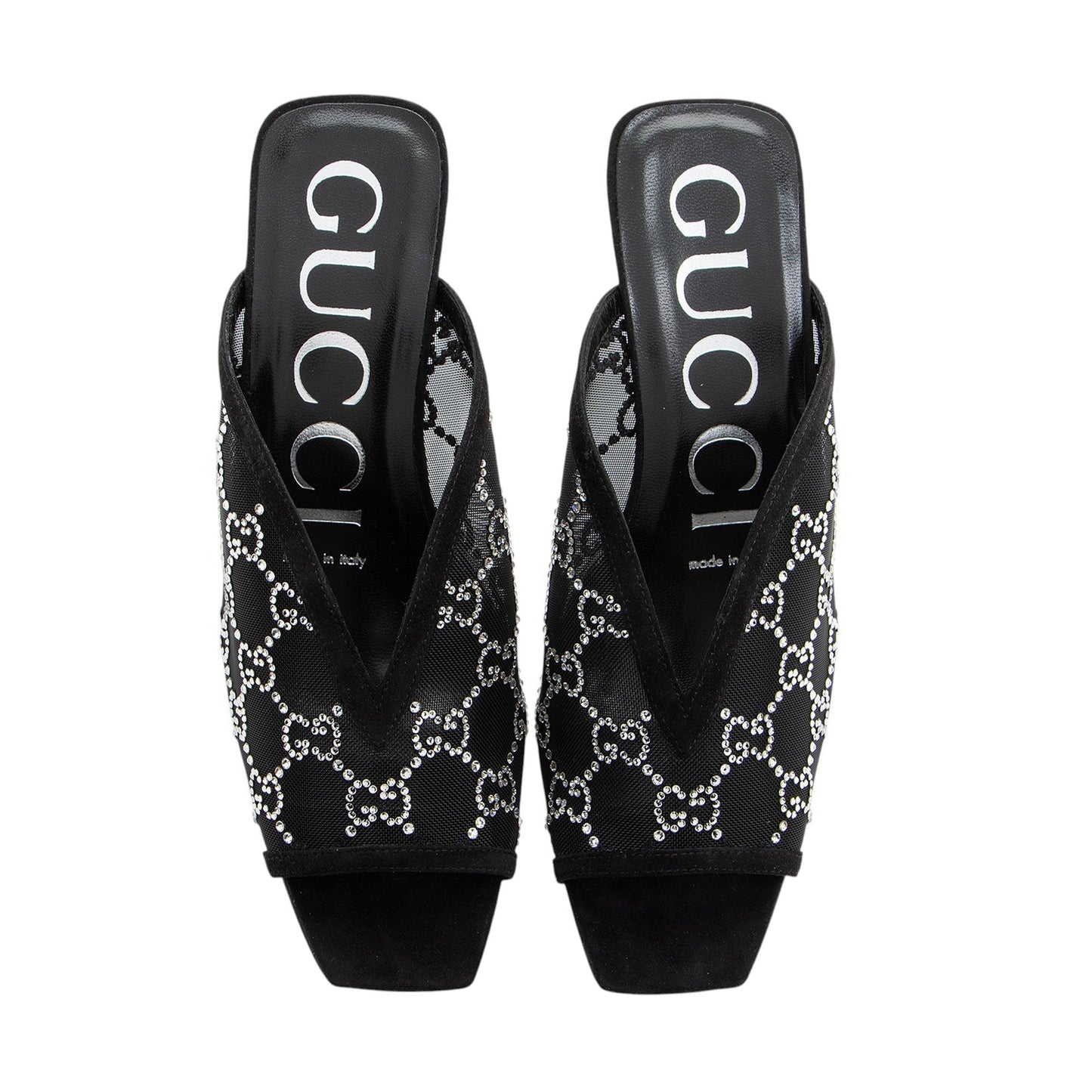 Gucci Mesh Crystal GG Mules - Size 7.5 / 37.5