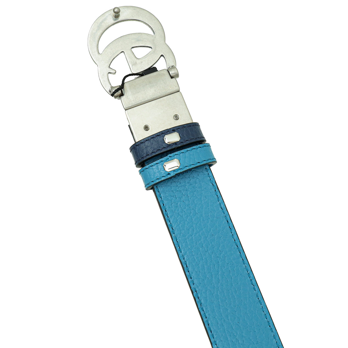 Gucci Bicolor GG Marmont Buckle Reversible Thin Belt 32