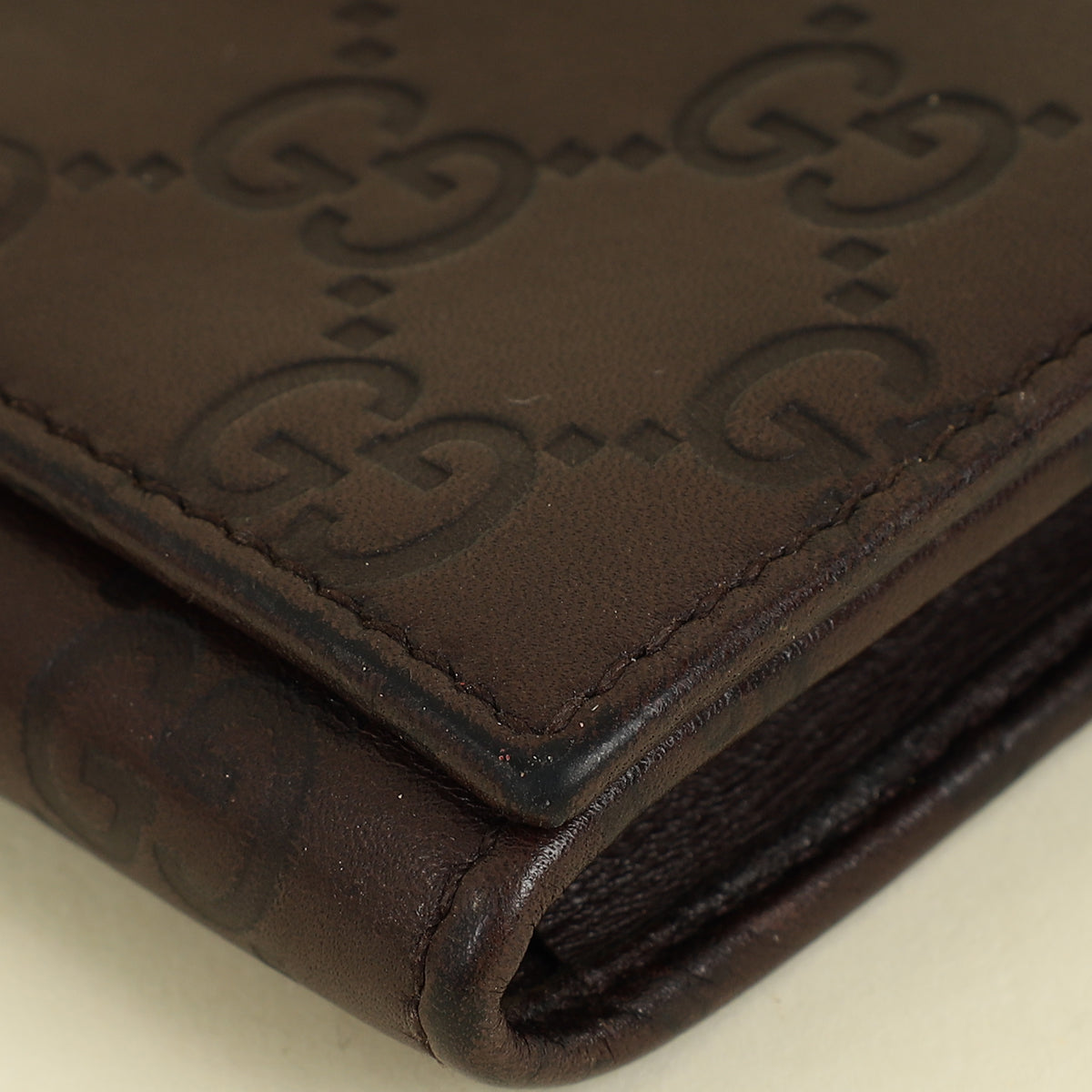 Gucci Brown Guccissima Card Holder