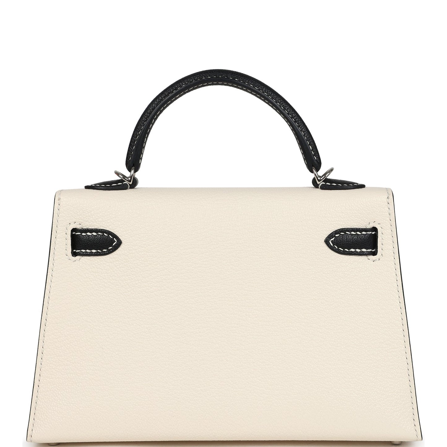 Hermes Special Order (HSS) Kelly Sellier 20 Nata and Black Chevre Mysore Palladium Hardware