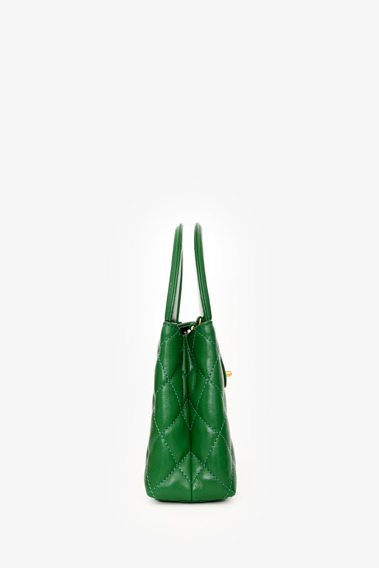 Pre-Loved Chanel™ 2025 Emerald Green Mini Kelly Shopper Tote