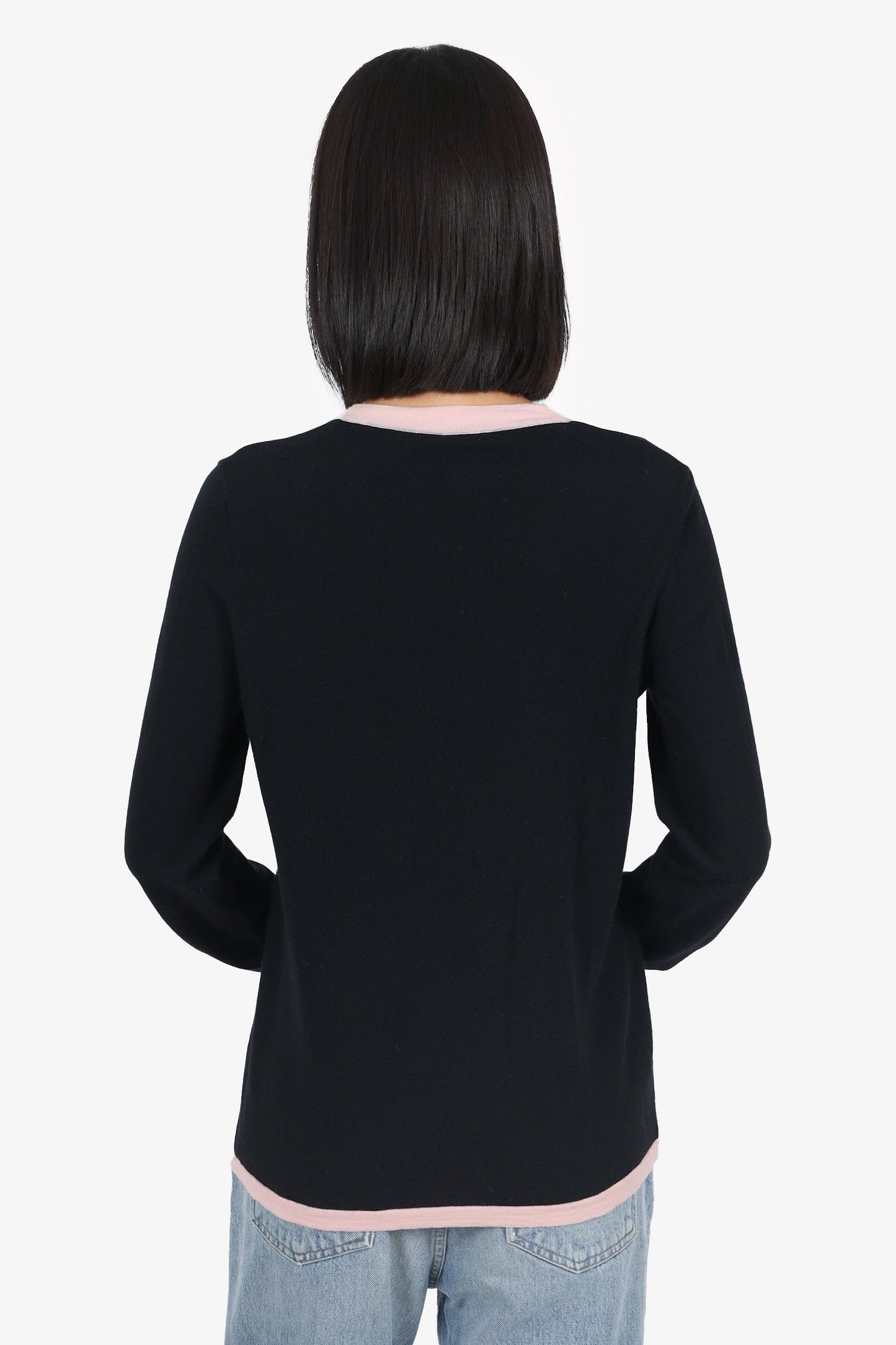 Pre-Loved Chanel™ Black/Pink Cardigan Size 42