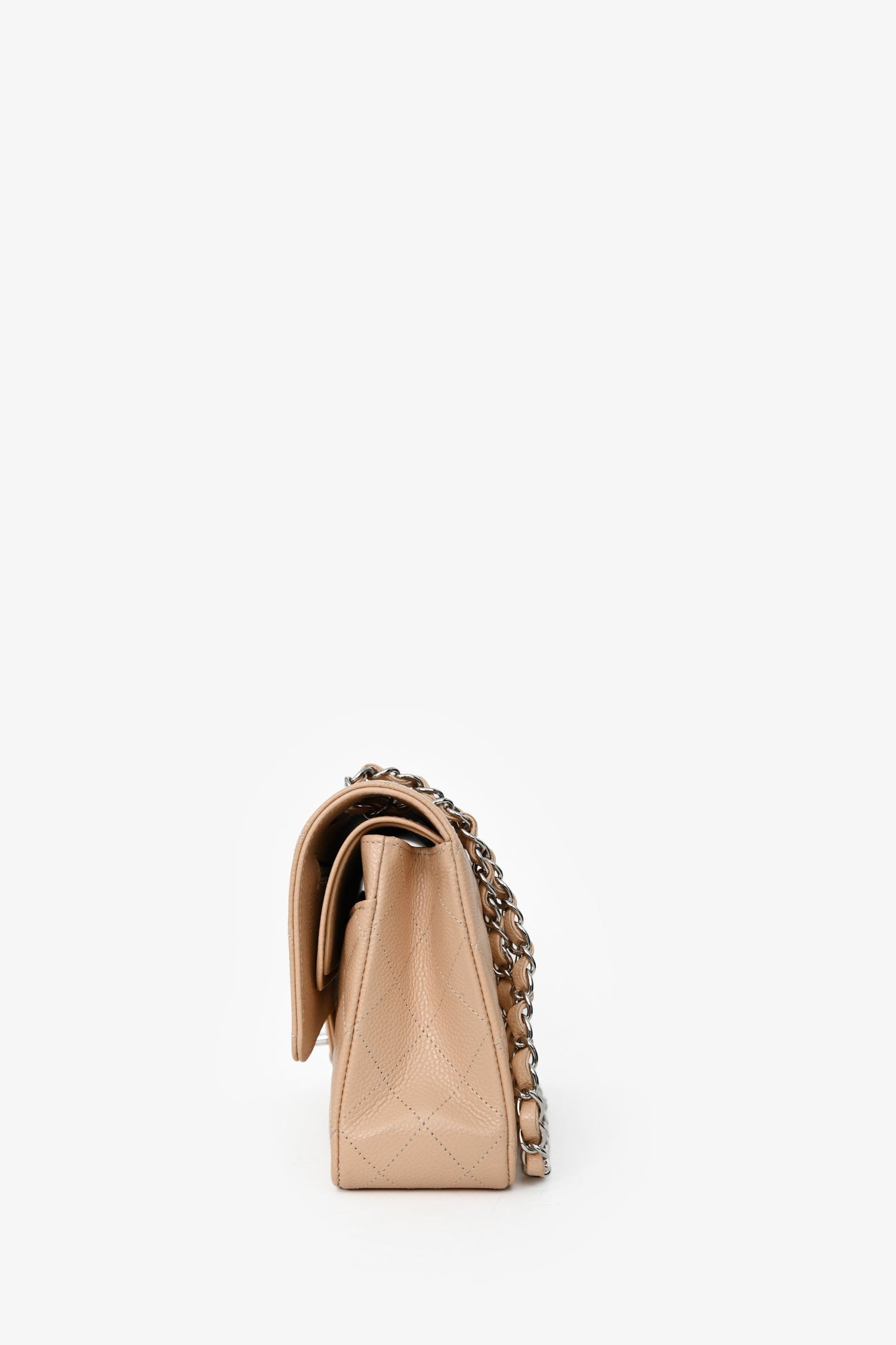 Pre-Loved Chanel™ Beige Caviar Leather Medium Classic Double Flap