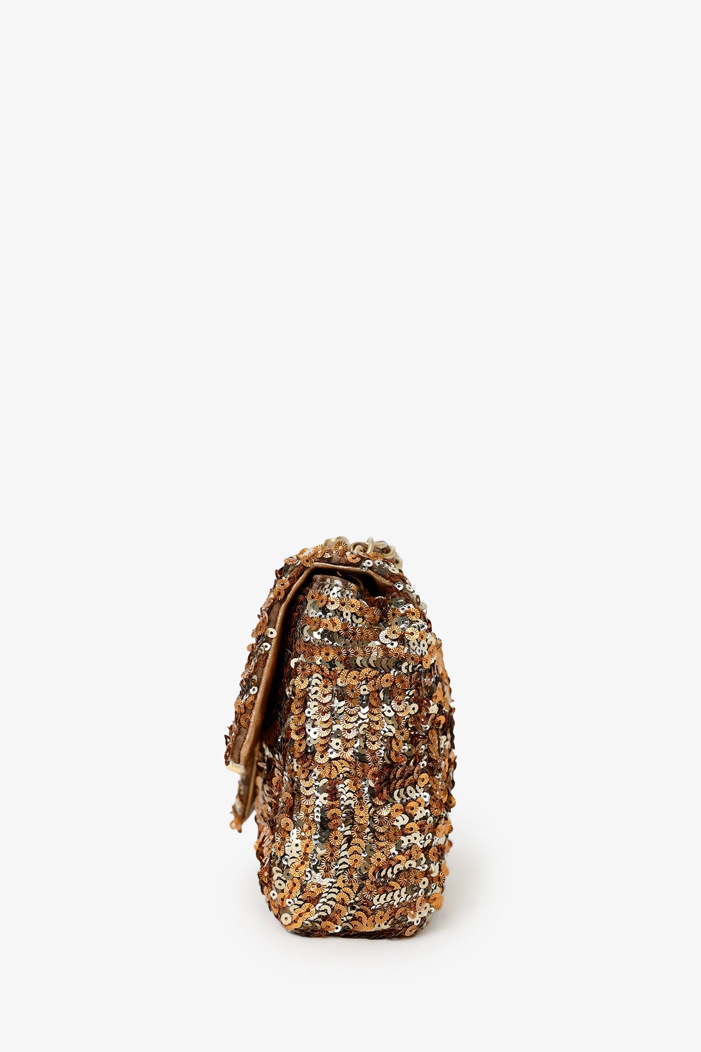 Pre-Loved Chanel™ 2019 Limited Edition Brown Sequins Mini Rectangular Single Flap