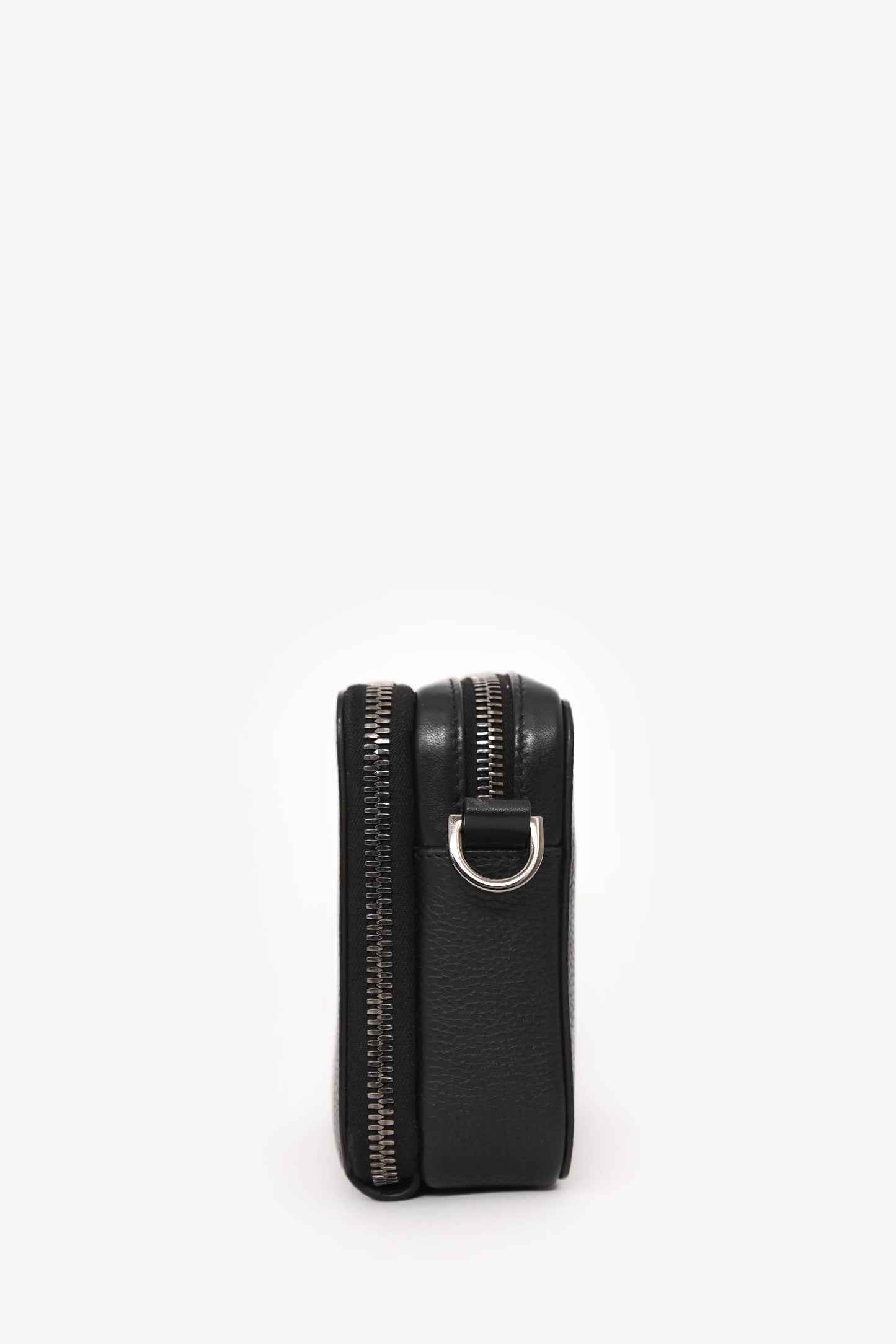 Christian Dior Black Leather CD Icon Zipped Pouch Crossbody Bag