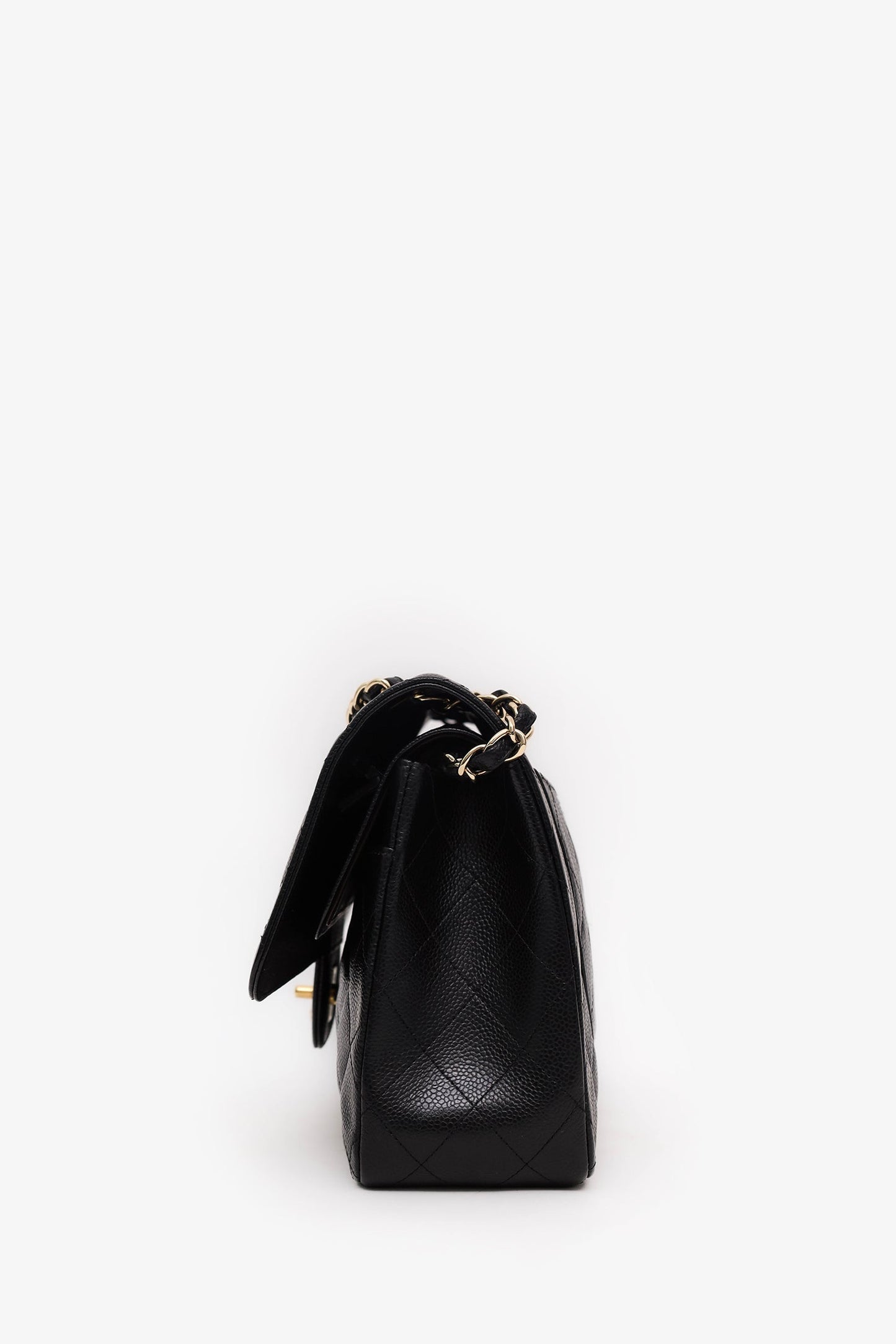 Pre-Loved Chanel™ 2013-14 Black Caviar Jumbo Classic Double Flap Bag
