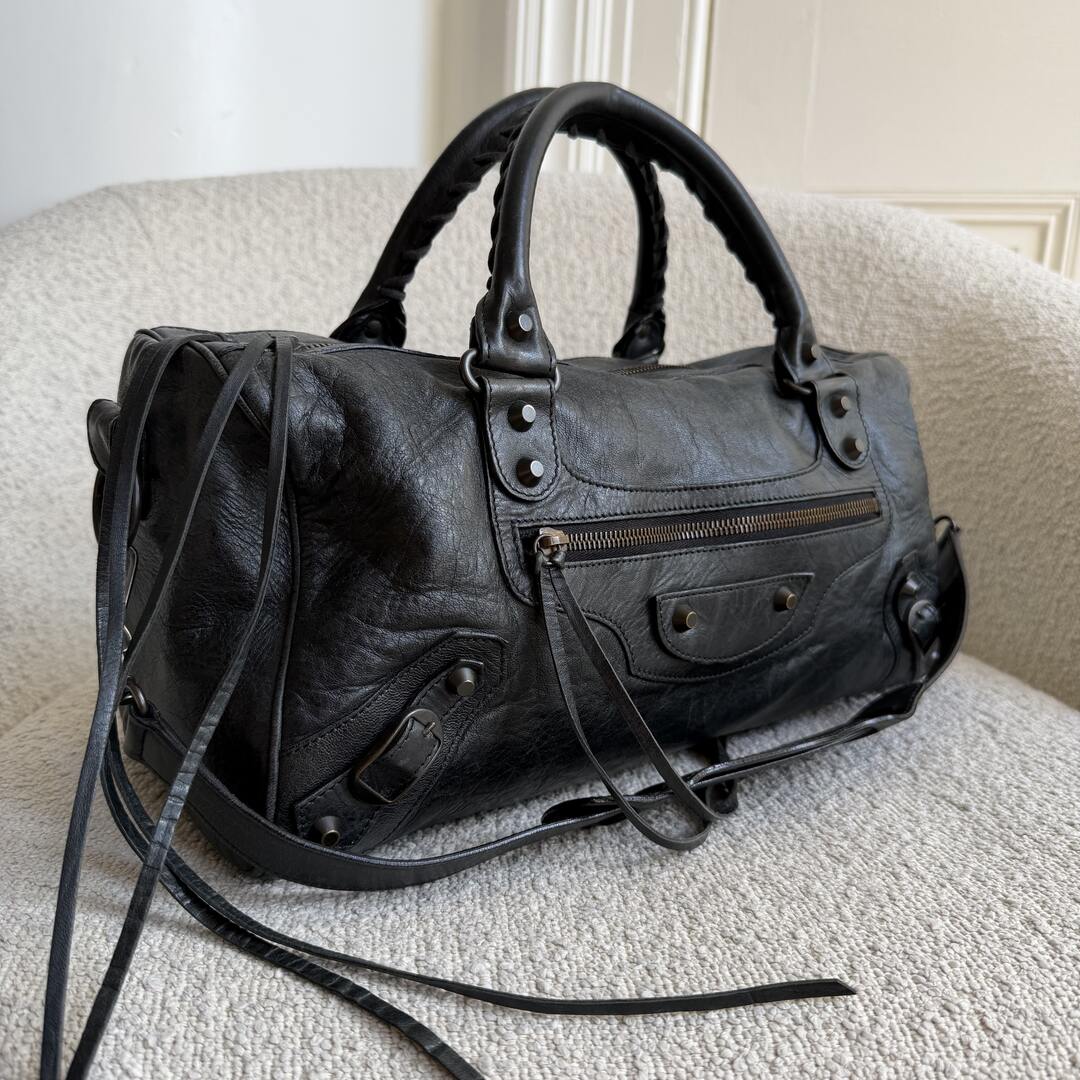 2003 Balenciaga The Twiggy Leather Black Bag