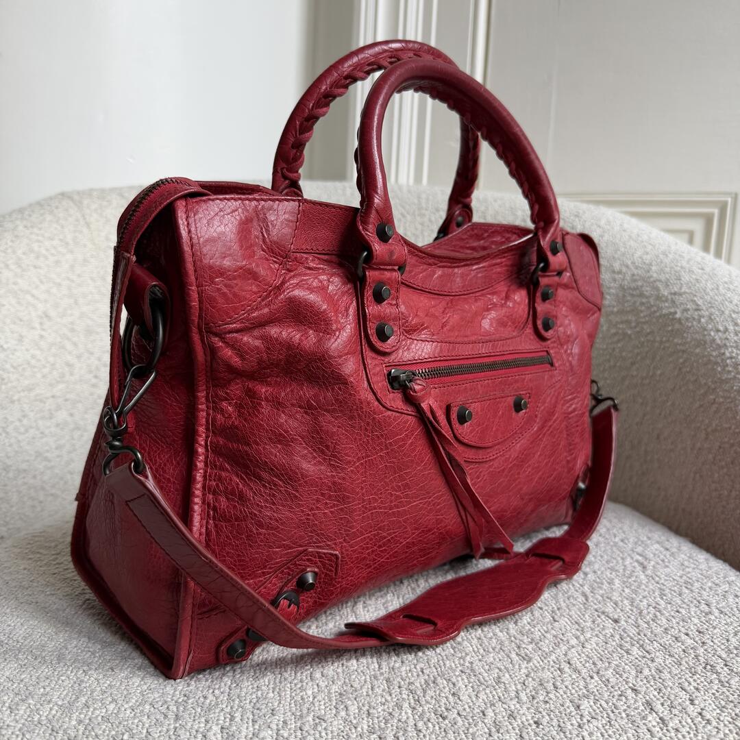 2015 Balenciaga City Leather Red Handbag
