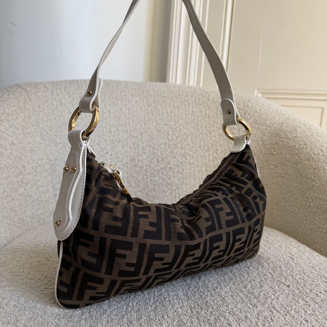 Fendi Zucca Chef White Shoulder Bag