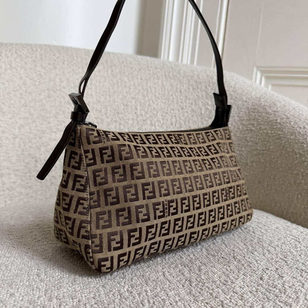 Fendi Zucchino Brown Shoulder Bag