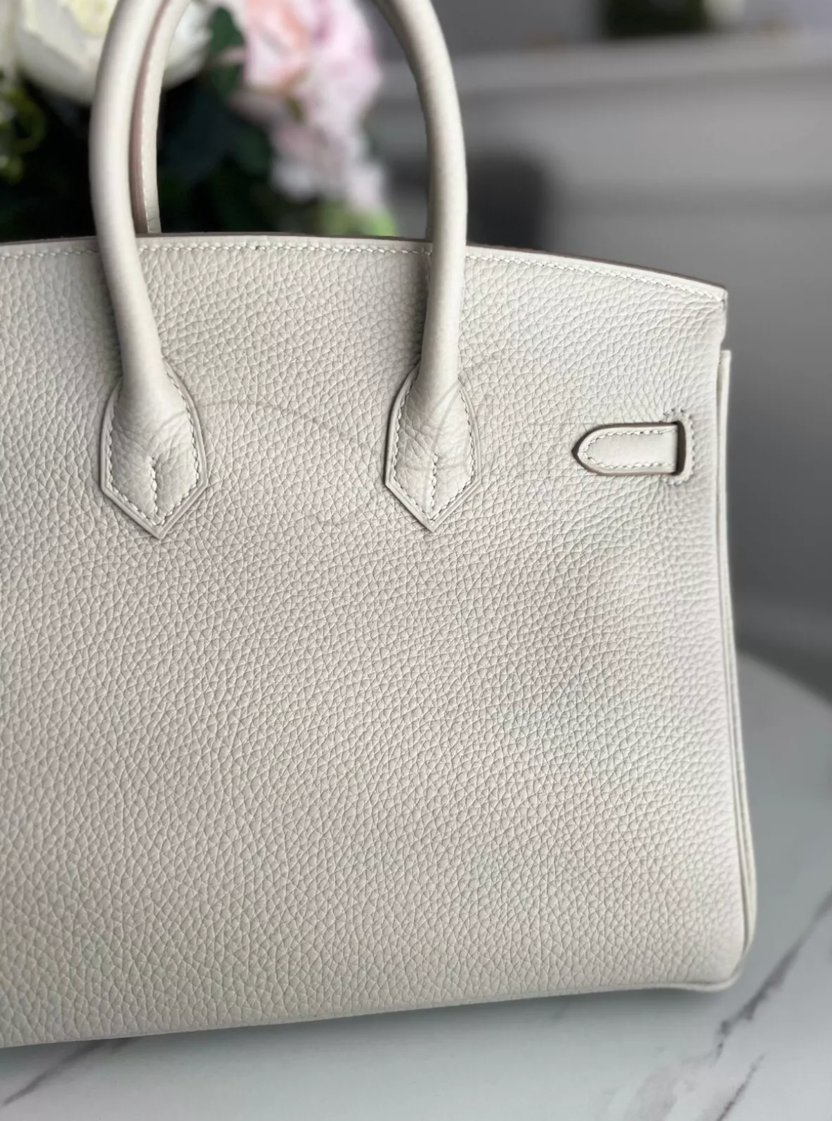 BNIB Hermes Birkin 25 Gris Perle Togo Palladium Hardware U With Original Receipt