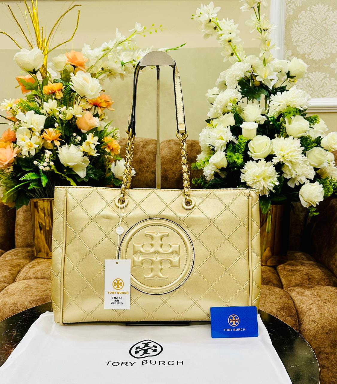 Tory Burch โ Premium Quality Bag (AAA Material | Official Model | Card & Dust Bag Included) (Golden)