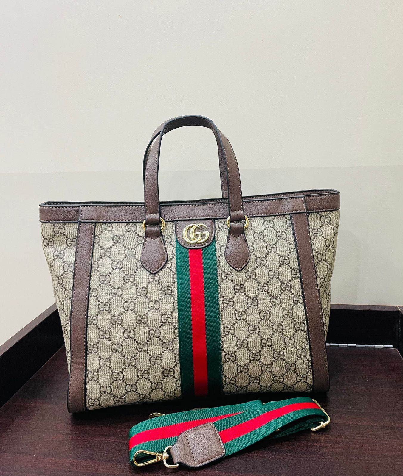 GUCCI-Inspired Tote โ High Quality Women Bag (Elegant & Spacious)(Dark Brown)