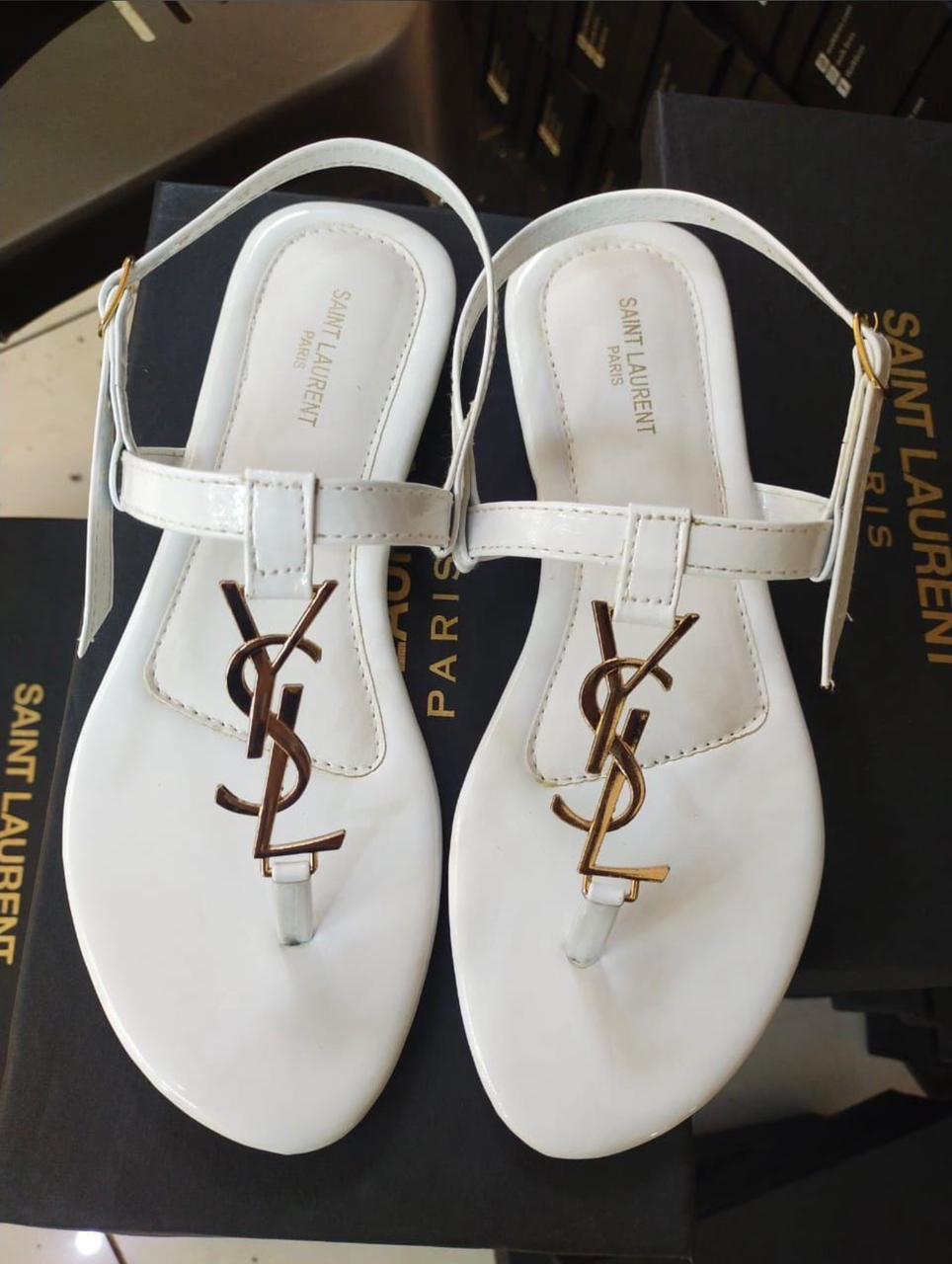 YSL-Inspired Sandals โ Elegant Women Footwear with Designer Look(White)