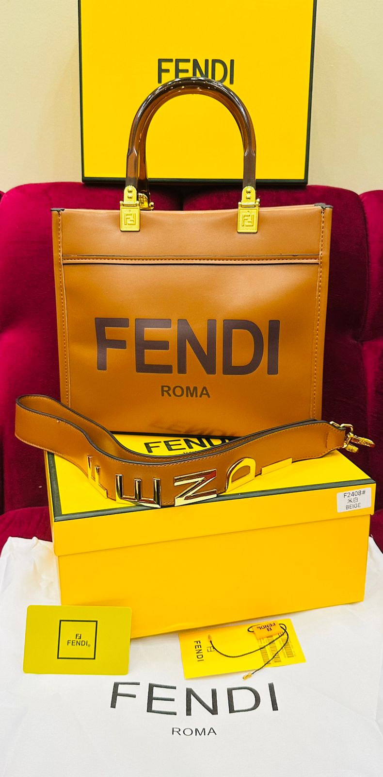 F-E-N-D-I Premium Tote Women Bag β Luxury Edition (Brown 1)