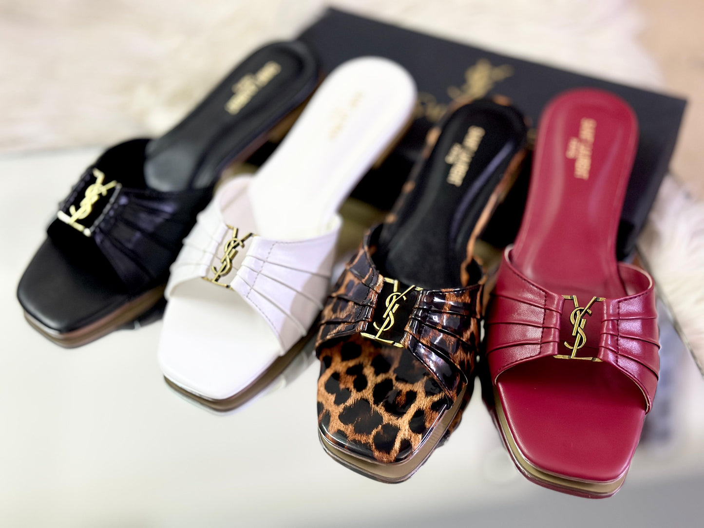 YSL Beautiful Flat Slipper β Chic Comfort in Every Step (Black)