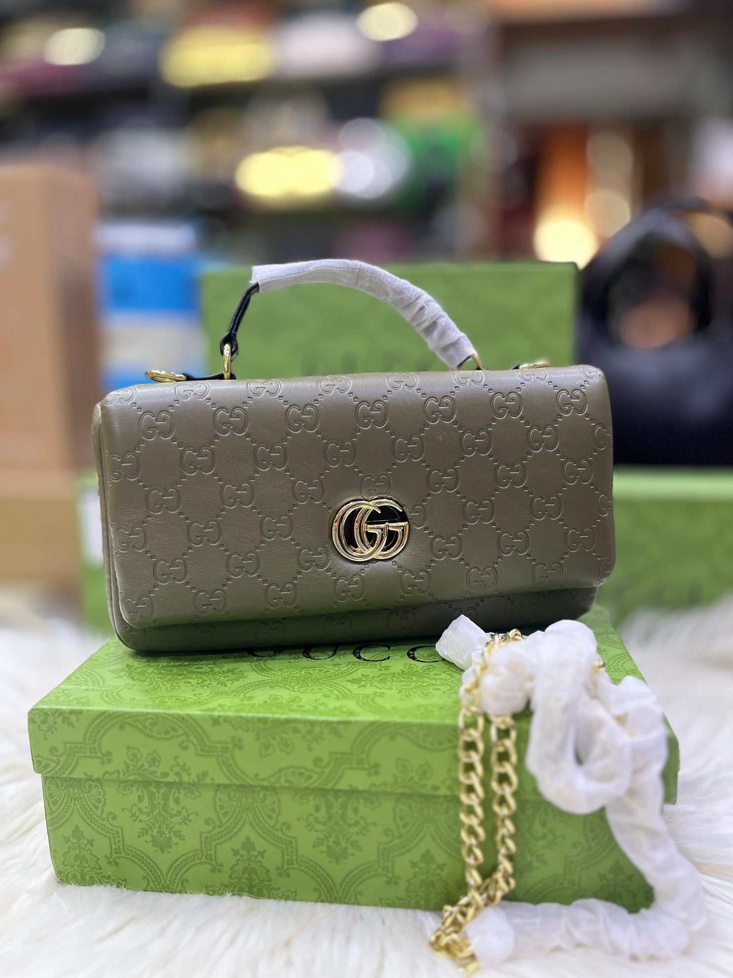 GUCCI GG Milano Mini Women Bag β Luxury Handbag with Chain Strap(Green)