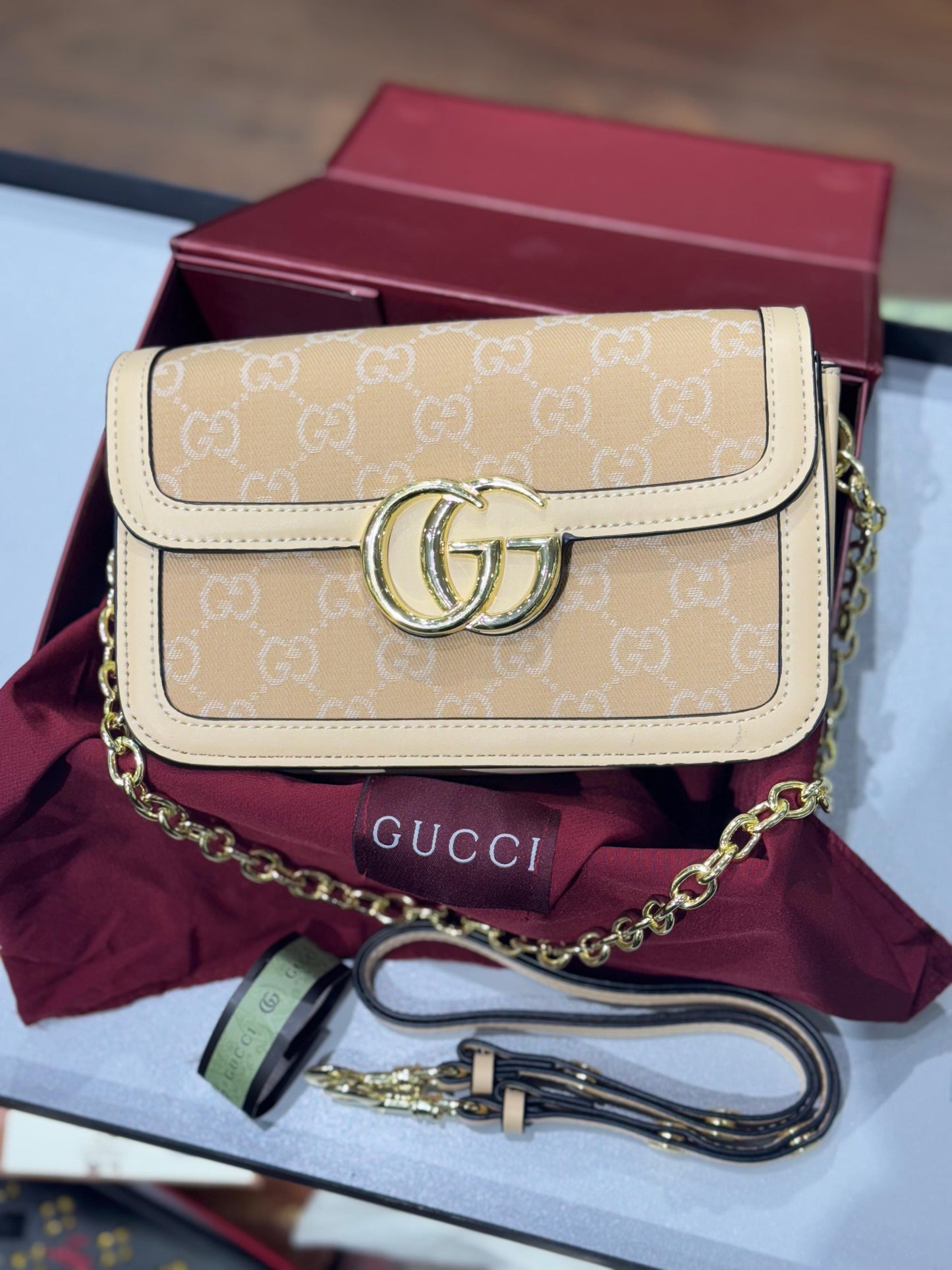 Gucci Go Small Shoulder Bag β Premium Quality (Beige)