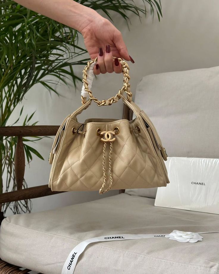 C-H-A-N-E-L 25 HOBO BAG RESTOCK – Women Bag (Cream Beige)