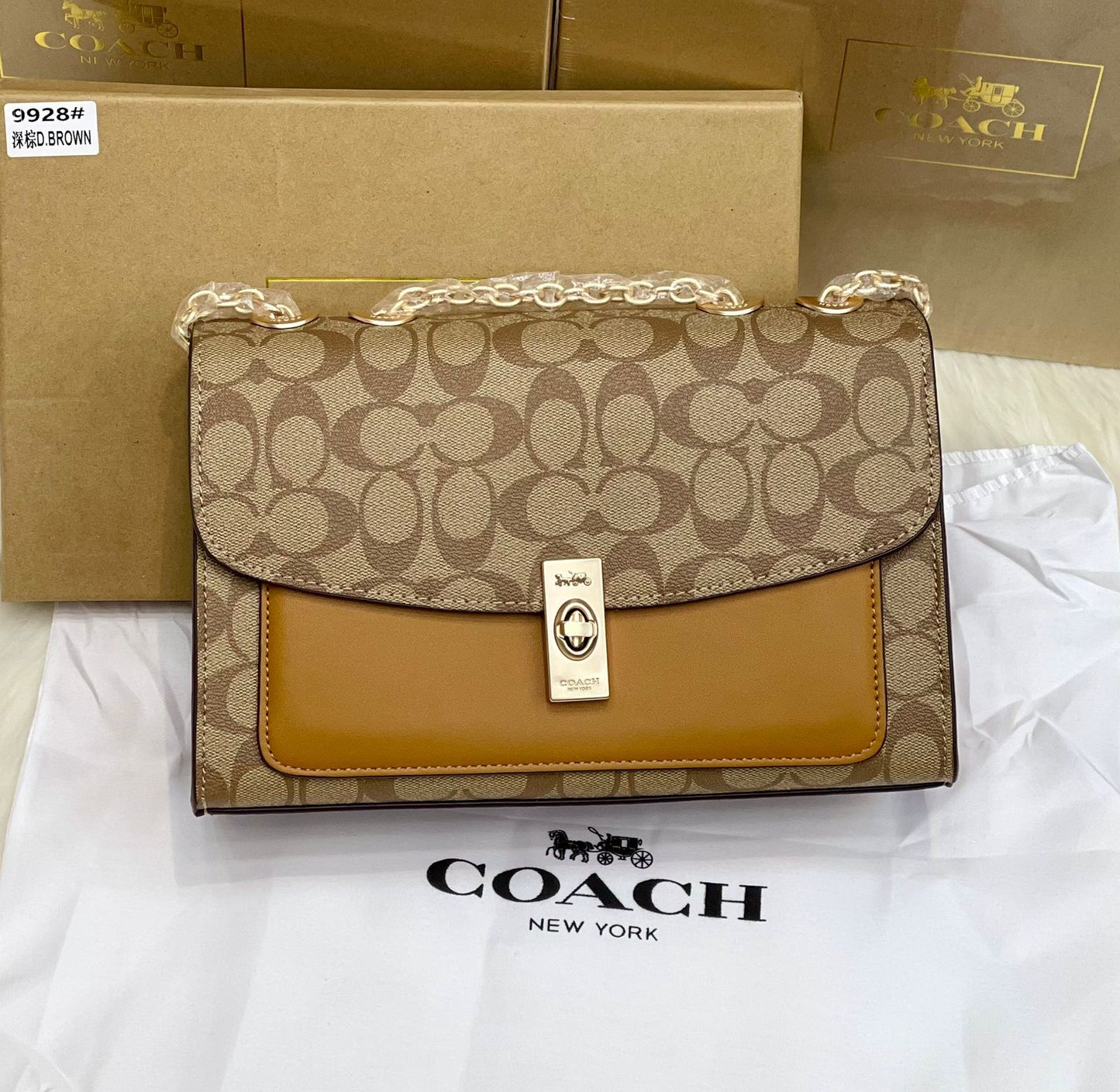 C-O-A-C-H Elegant Women Handbag β Luxury Edition with Full Brand Packaging (Brown-4)