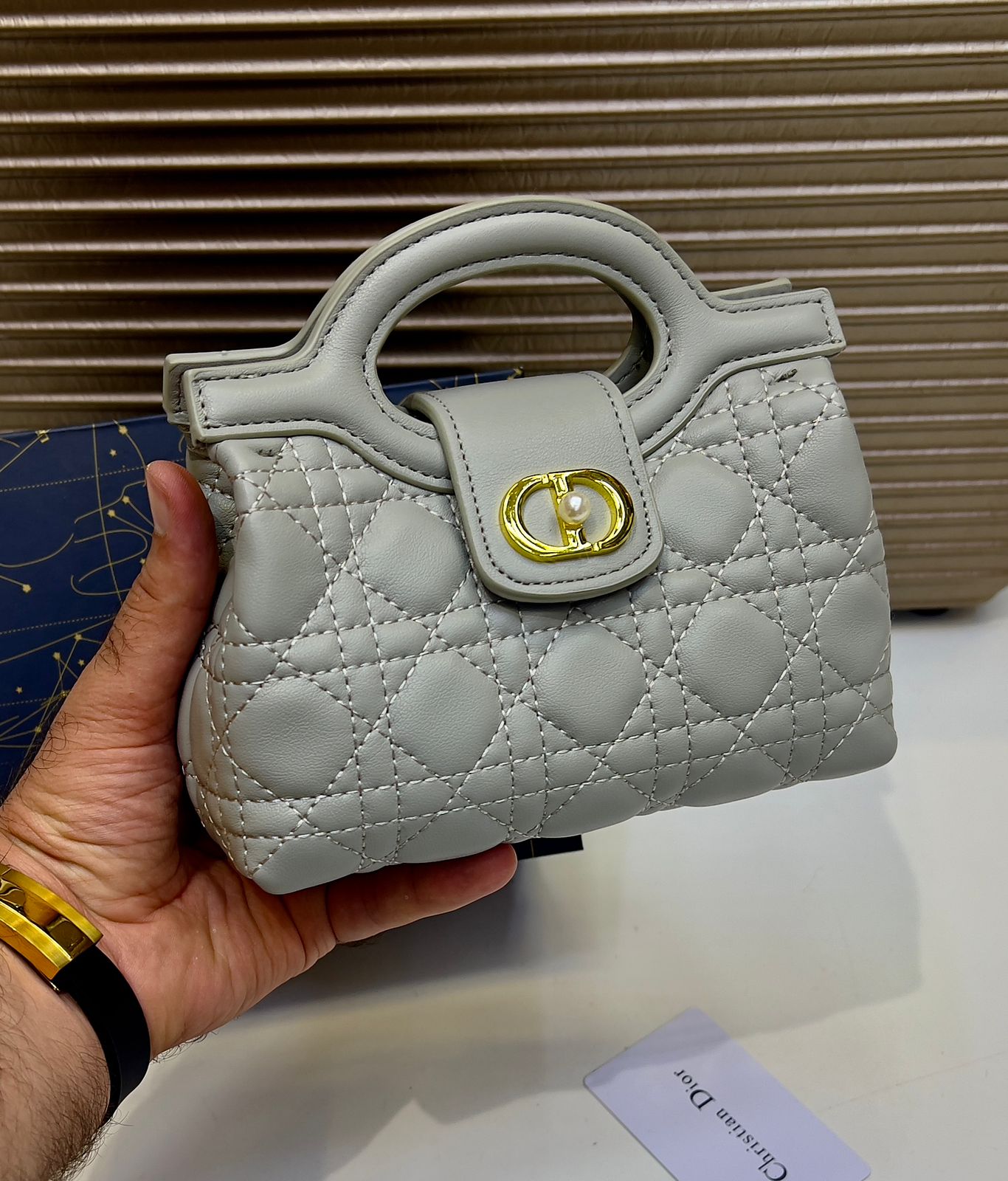 C-H-R-I-S-T-I-A-N D-I-O-R Jolie Top Handle Mini Women Bag β Elegant Edition (Grey)