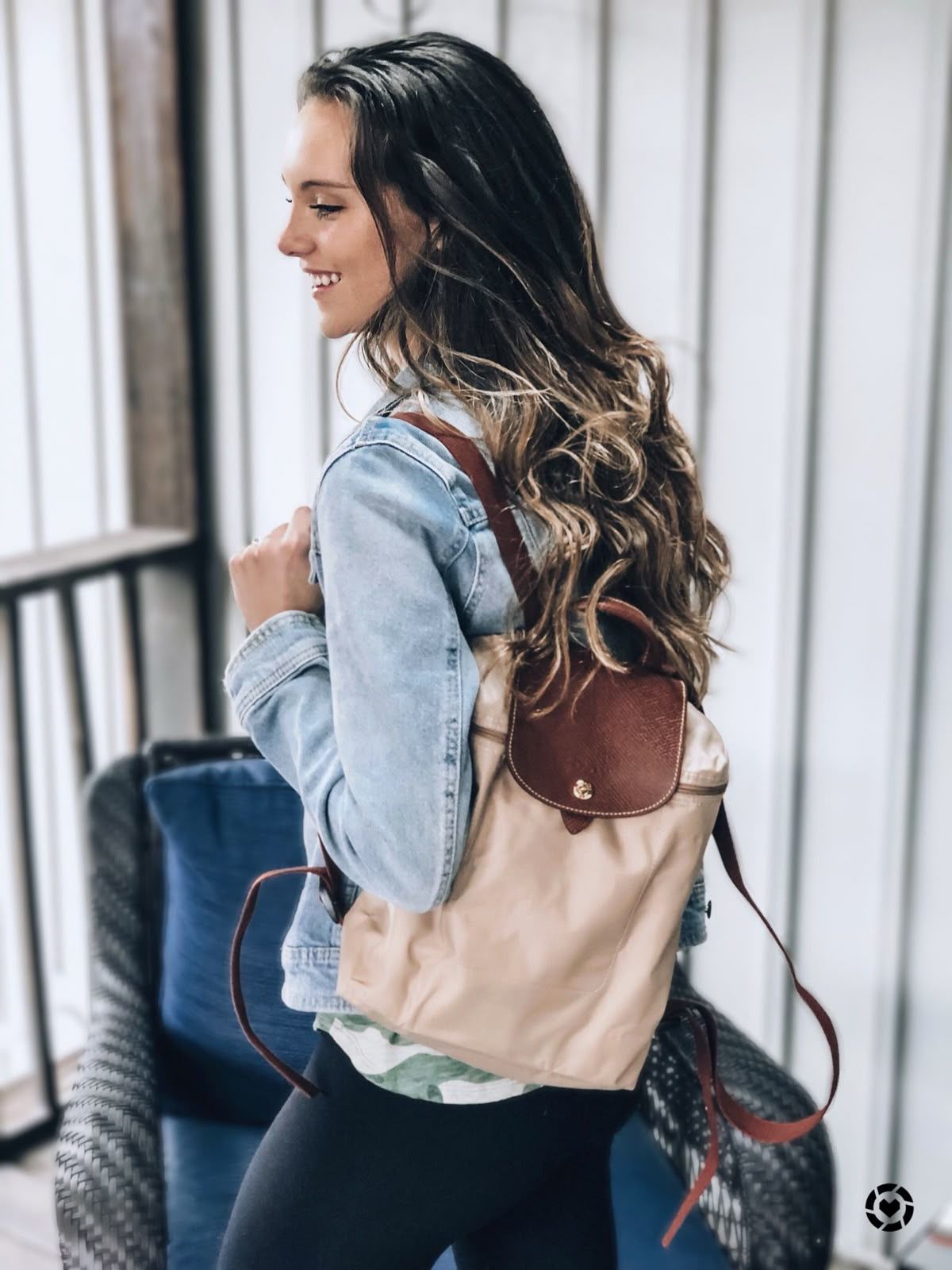 L-O-N-G-C-H-A-M-P Backpack β Classic Everyday Edition (Beige)