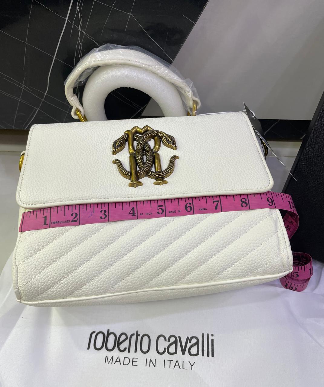 R-O-B-E-R-T-O C-A-V-A-L-L-I Women Bag โ Italian Luxury Edition (White)