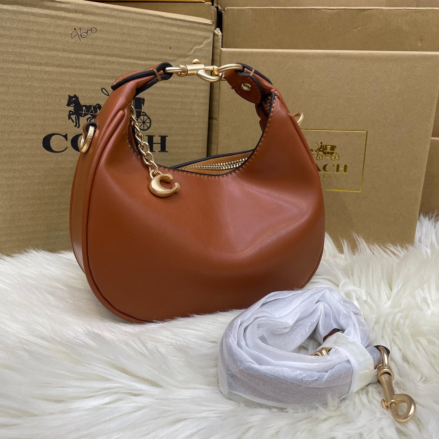 C-O-A-C-H Jonie Plain Mini Women Bag β Compact Luxury Edition (Brown-2)