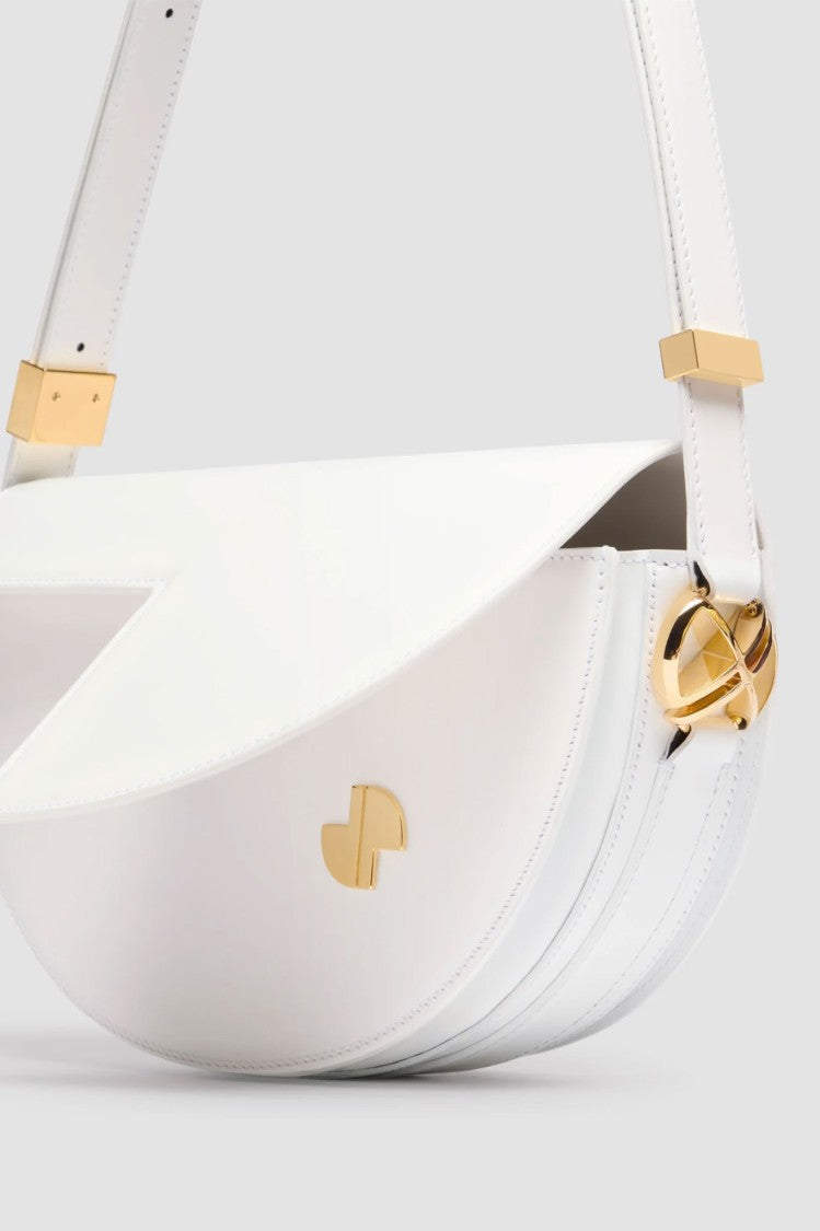 Patou Glossy Leather Half-Circle Handbag