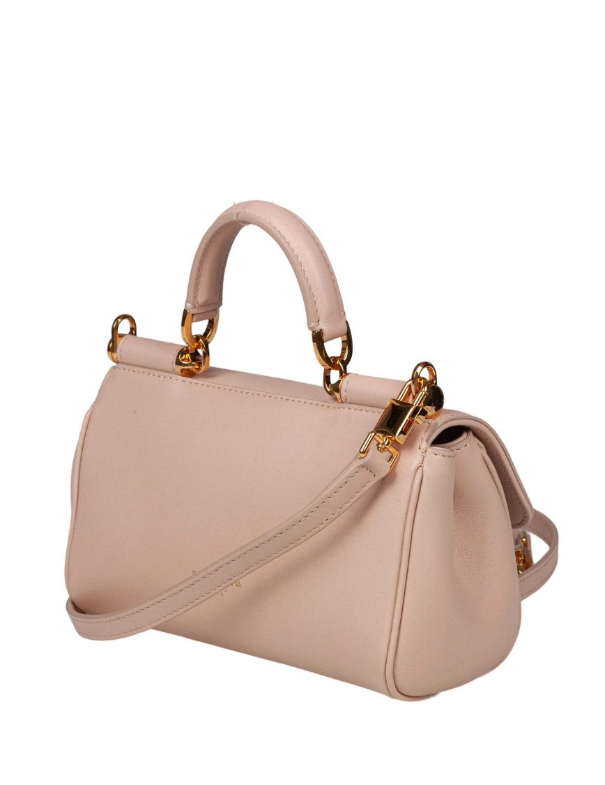 Dolce & Gabbana Sicily Handbag In Nude Leather