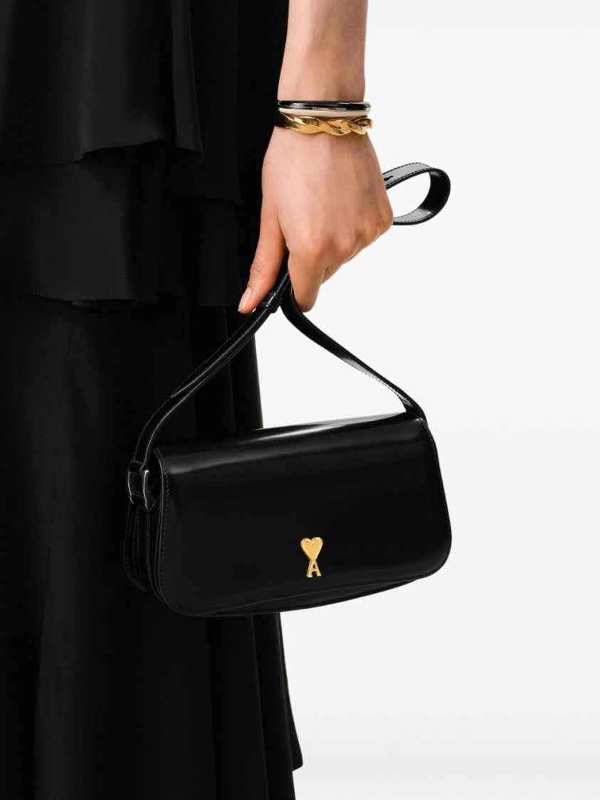 Ami Paris Glossy Black Handbag