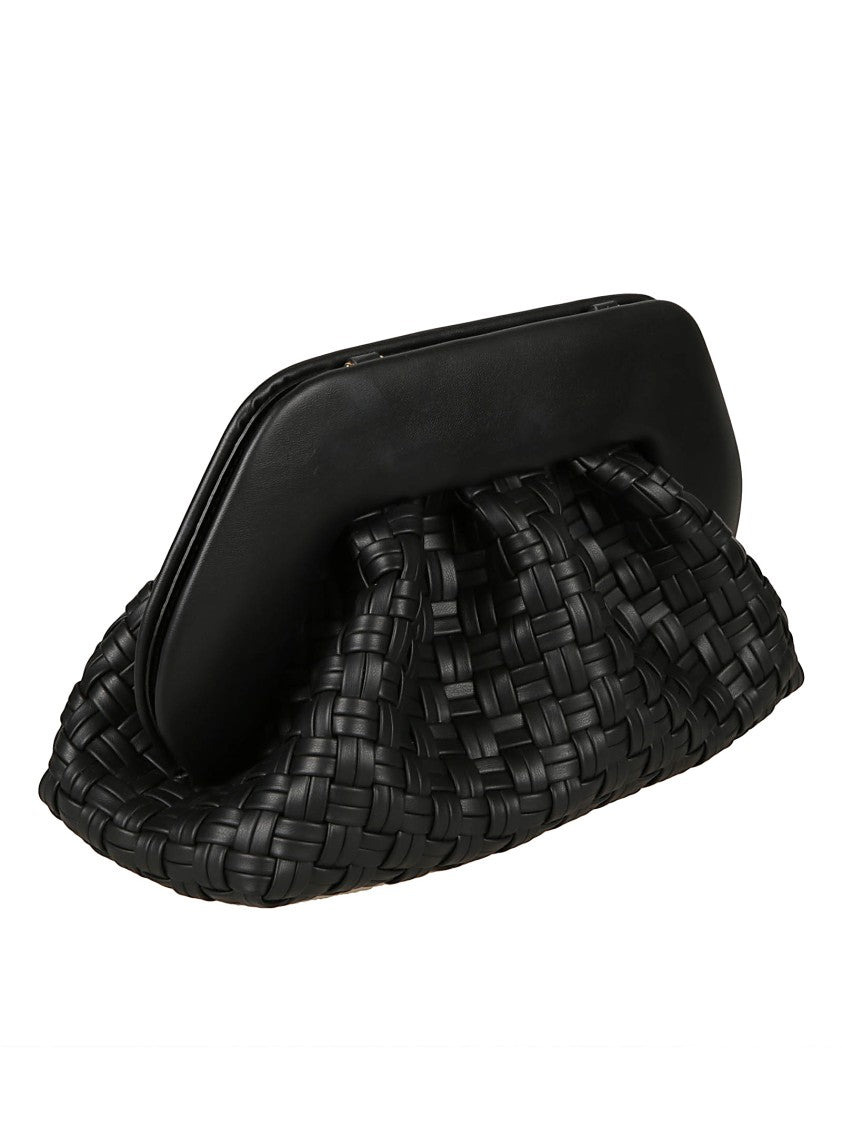Themoirè Micro Woven Clutch Bag With Structured Frame