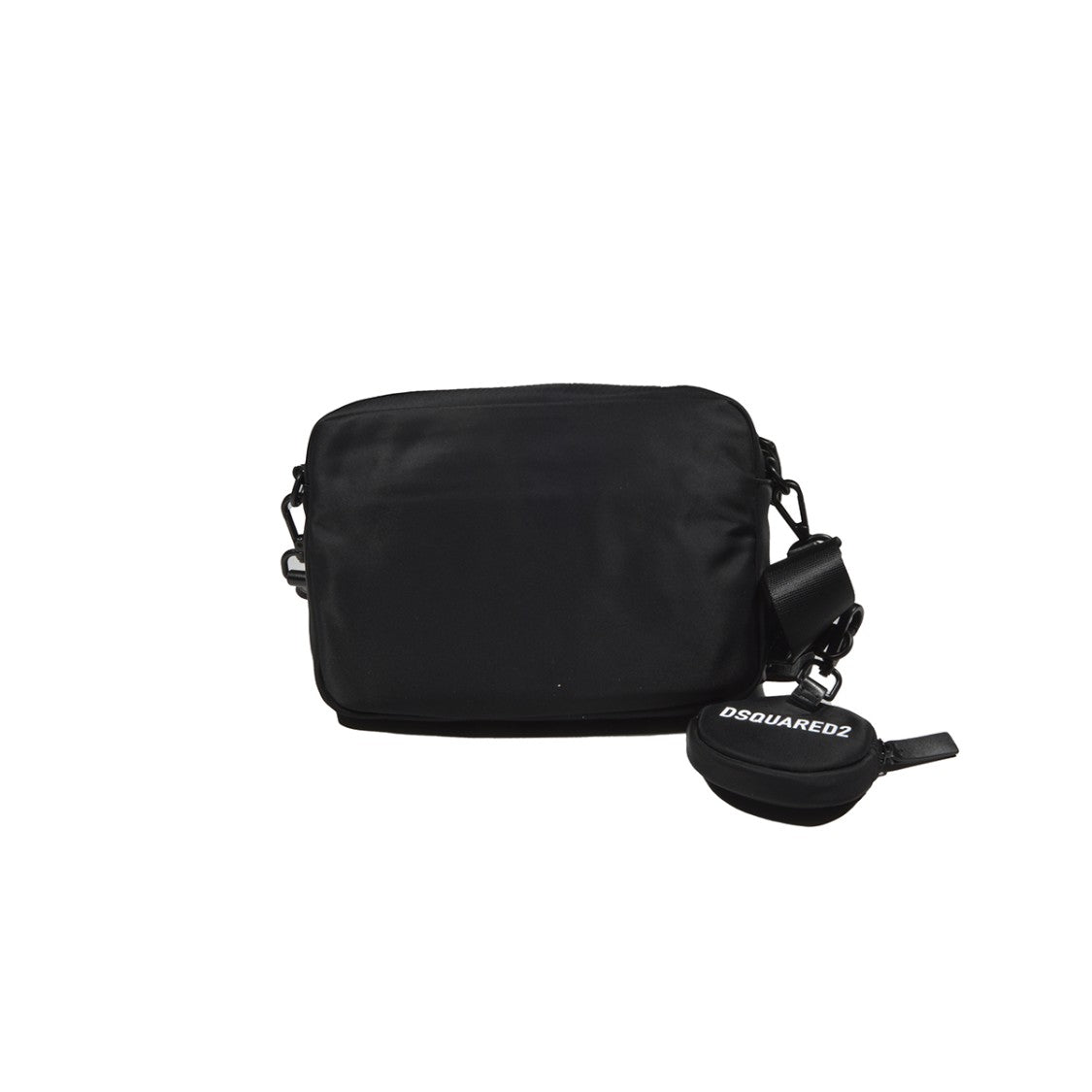 Dsquared2 Square Crossbody Bag In Glossy Black Nylon